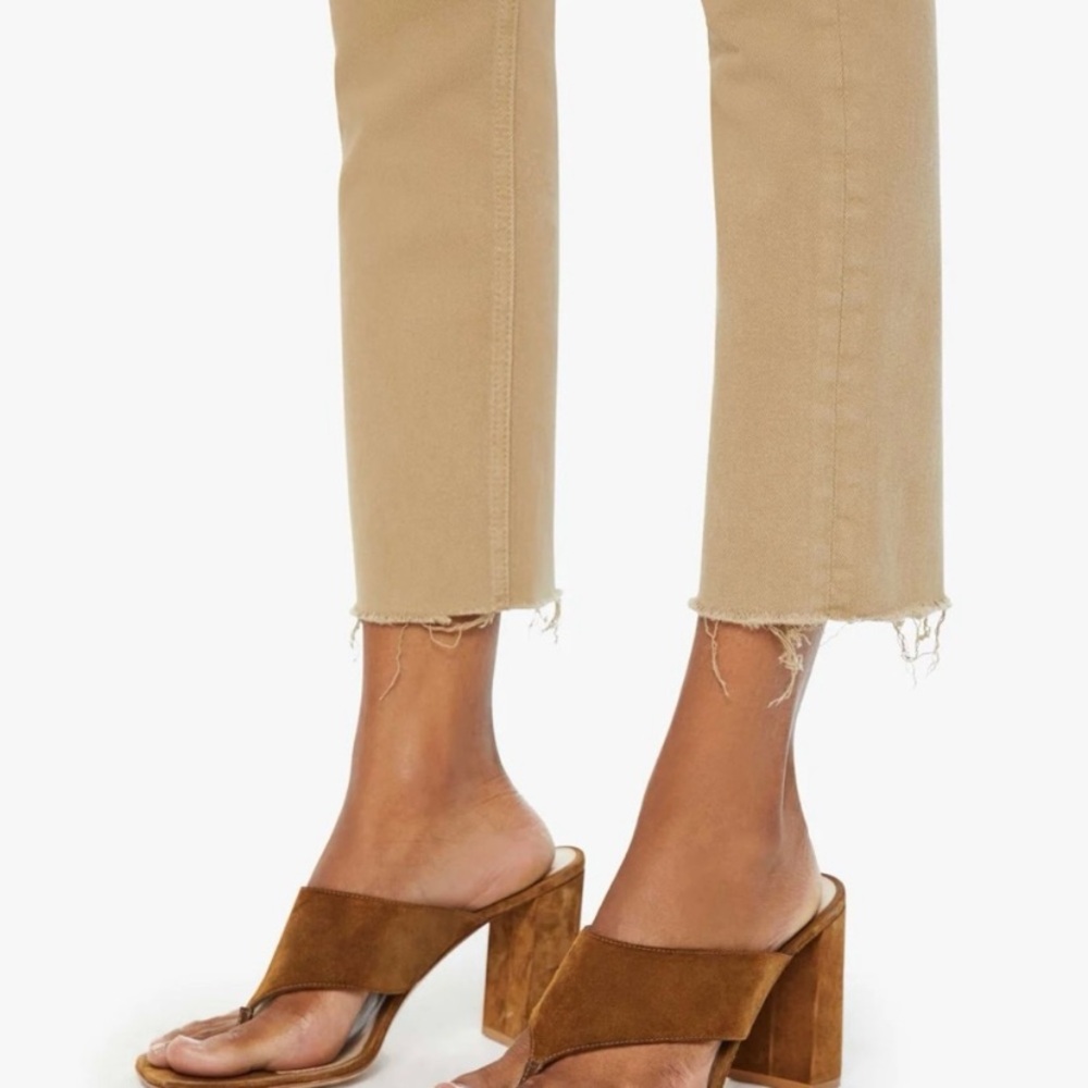 Mother Mid Rise Dazzler Ankle Fray Prairie Sand 26 - Picture 6 of 15